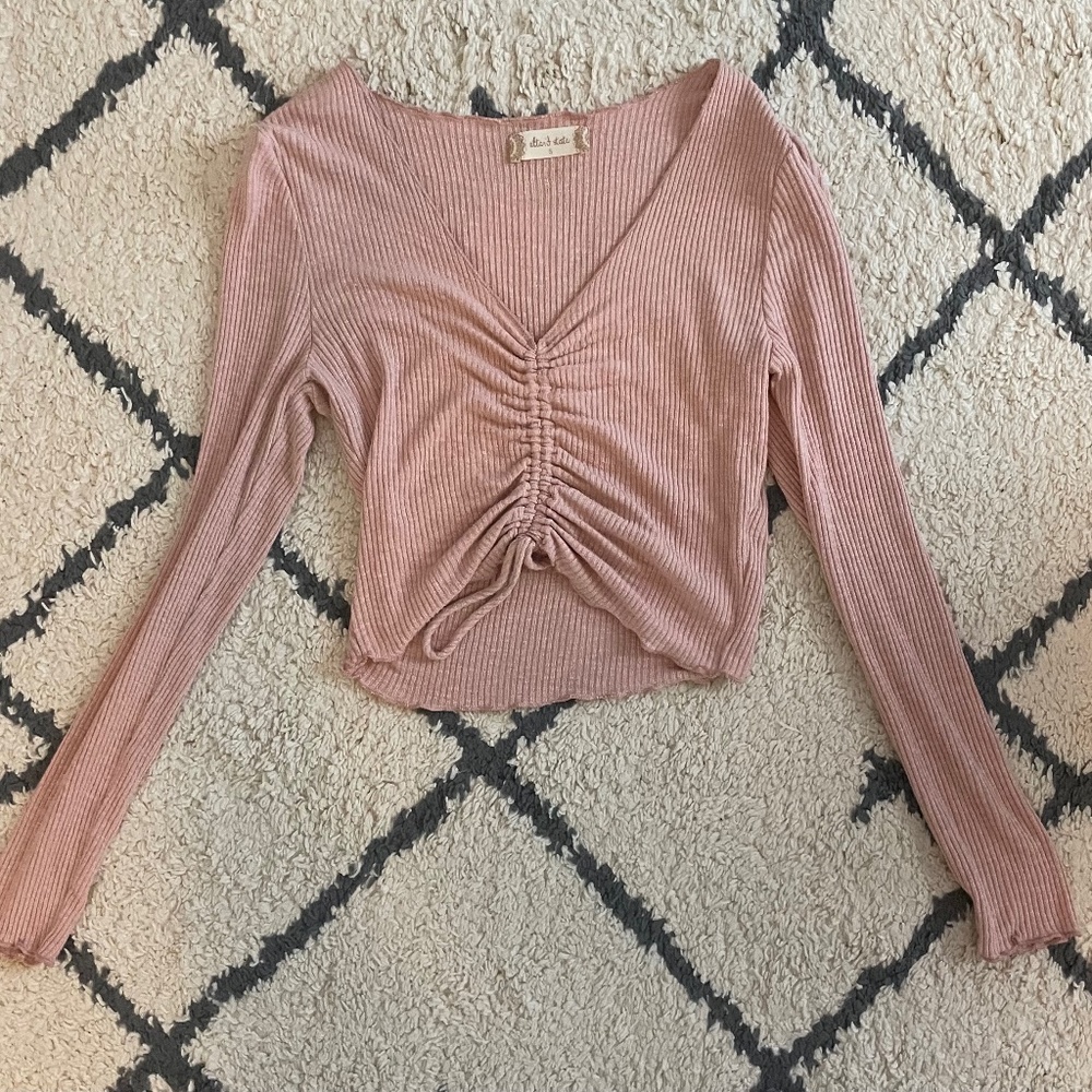 Pink scrunched long sleeve